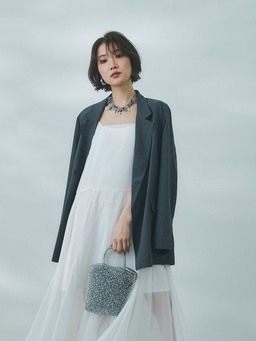 【預購】淺色修身夾克 / 黑色