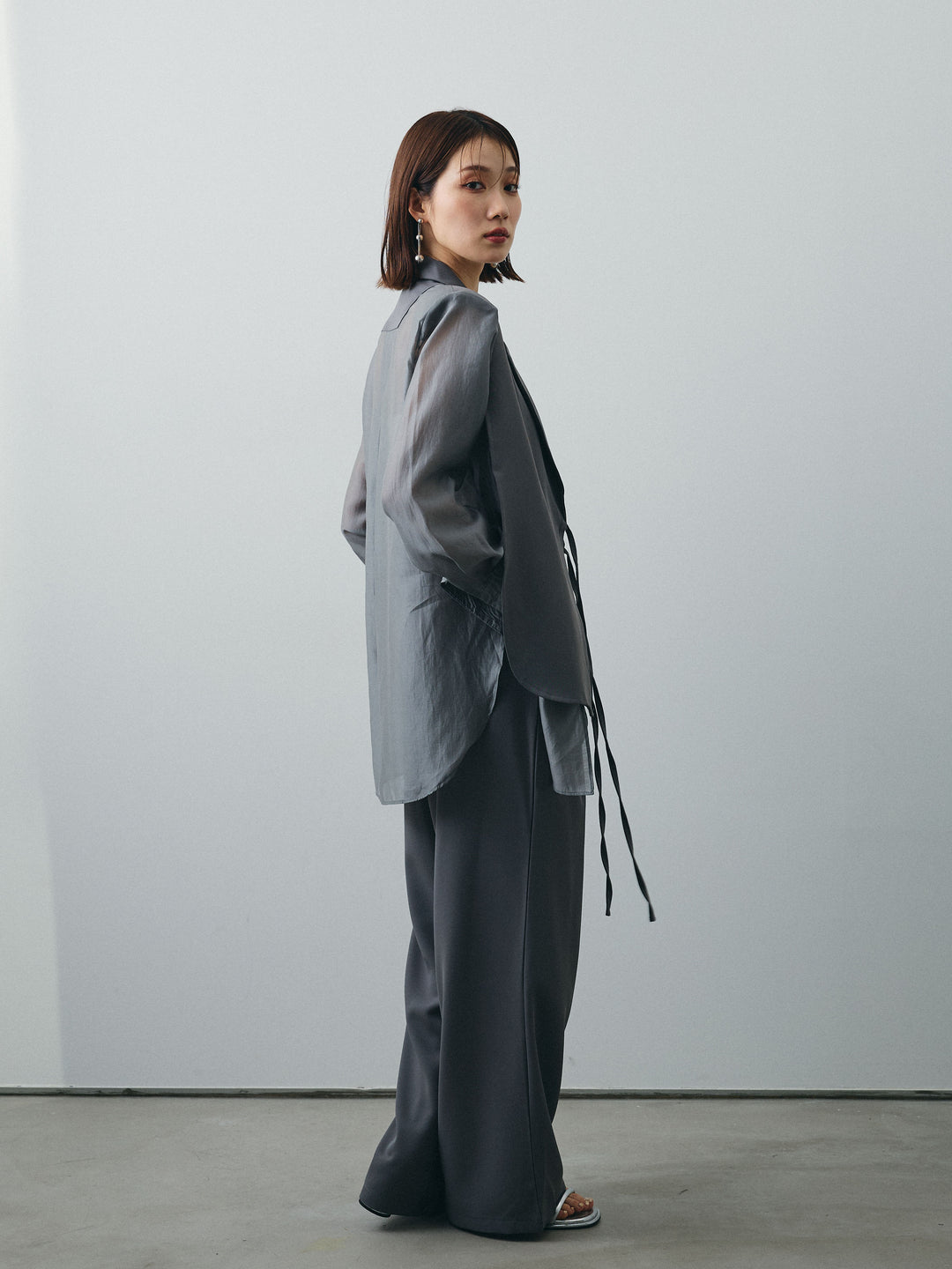 [予約]2タックワイドパンツ/グレー