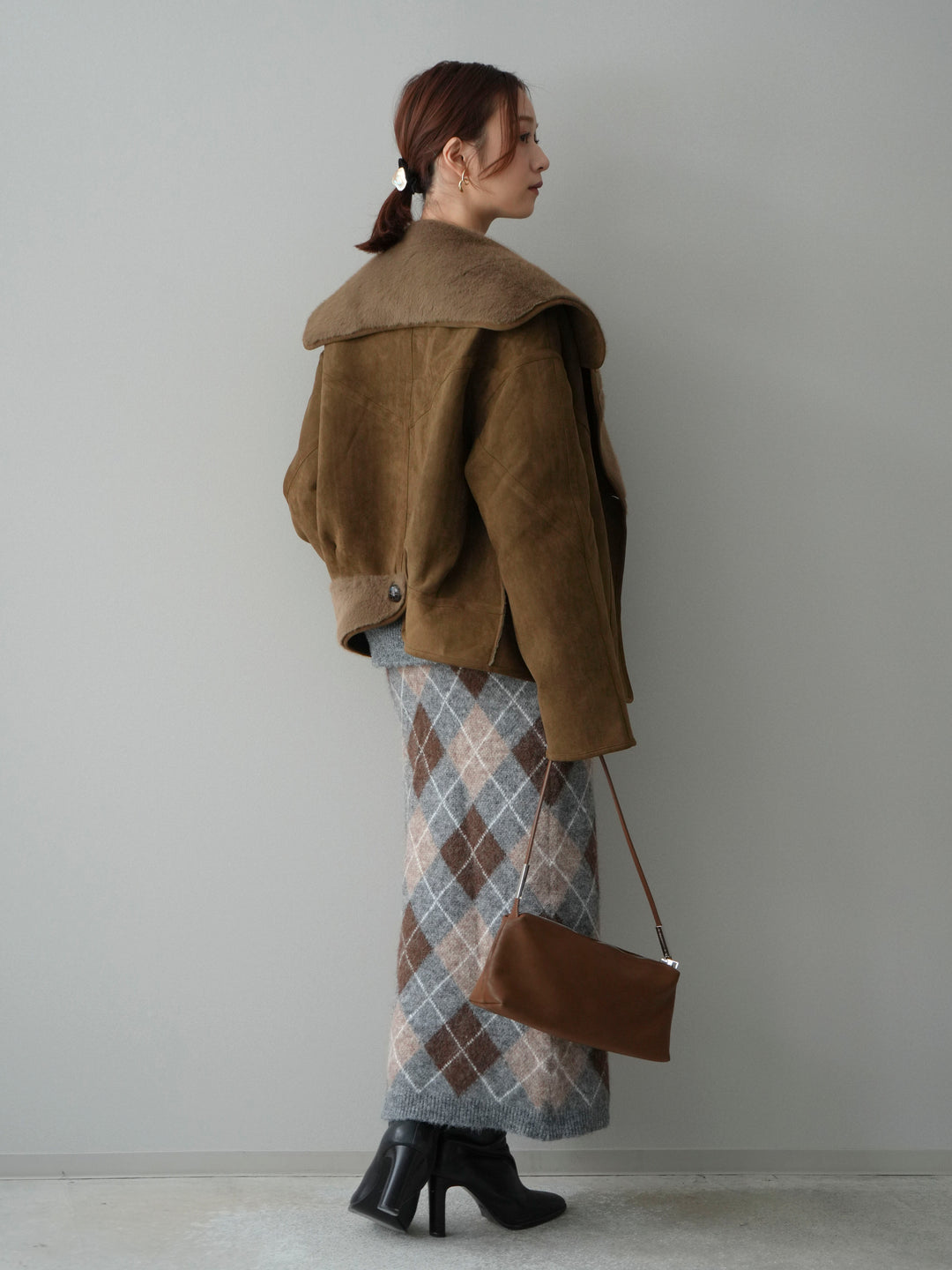 [SET]アーガイルニットプルオーバー&ロングスカートSET UP(2set)