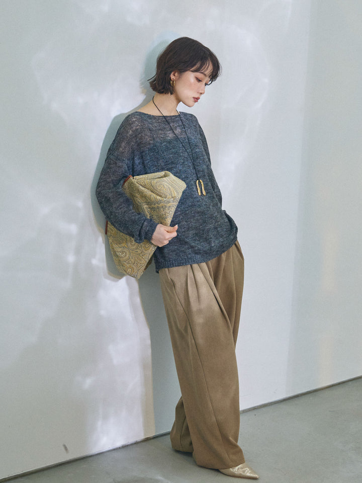 [予約]アシンメトリーウエストタックパンツ/beige