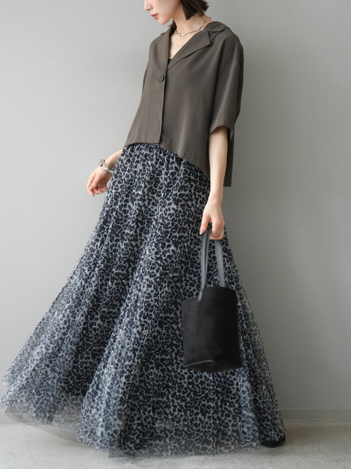 [予約]ハーフショートジャケット/チャコール