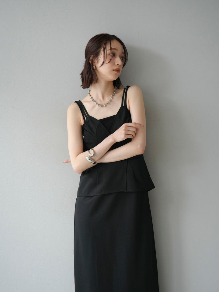 [予約]ビスチェデザインキャミワンピース/ブラック