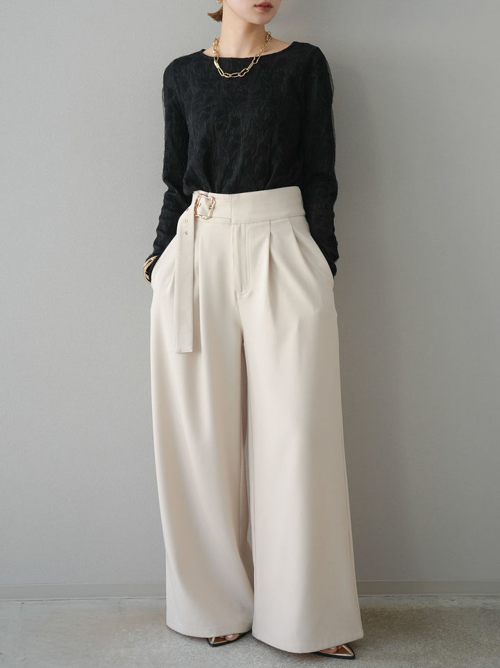 【預購】雙層紗布提花上衣/黑色