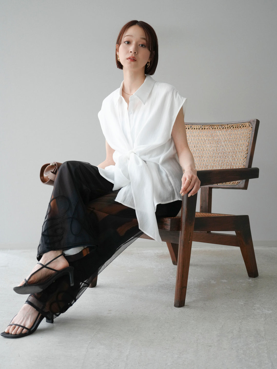 [SET]フロントタイシアーブラウス+フロントタイシアーブラウス(2set)