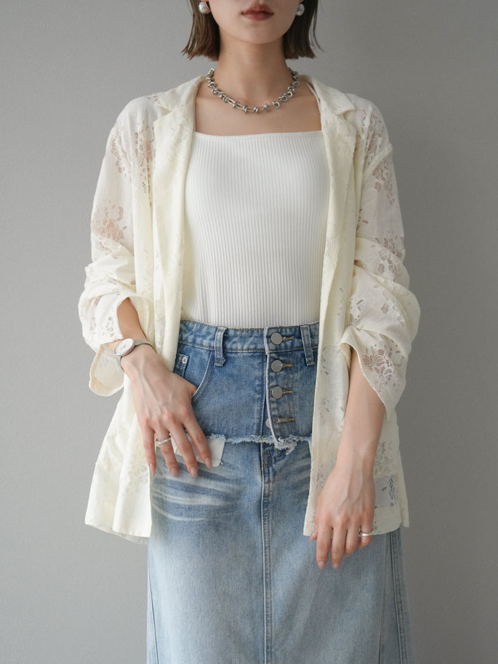 [予約]レーステーラードジャケット/アイボリー