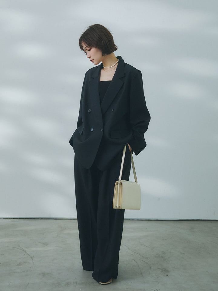 【Allure】[SET]杢調ライトテーラードジャケット+杢調ライトストレートパンツ(2set)