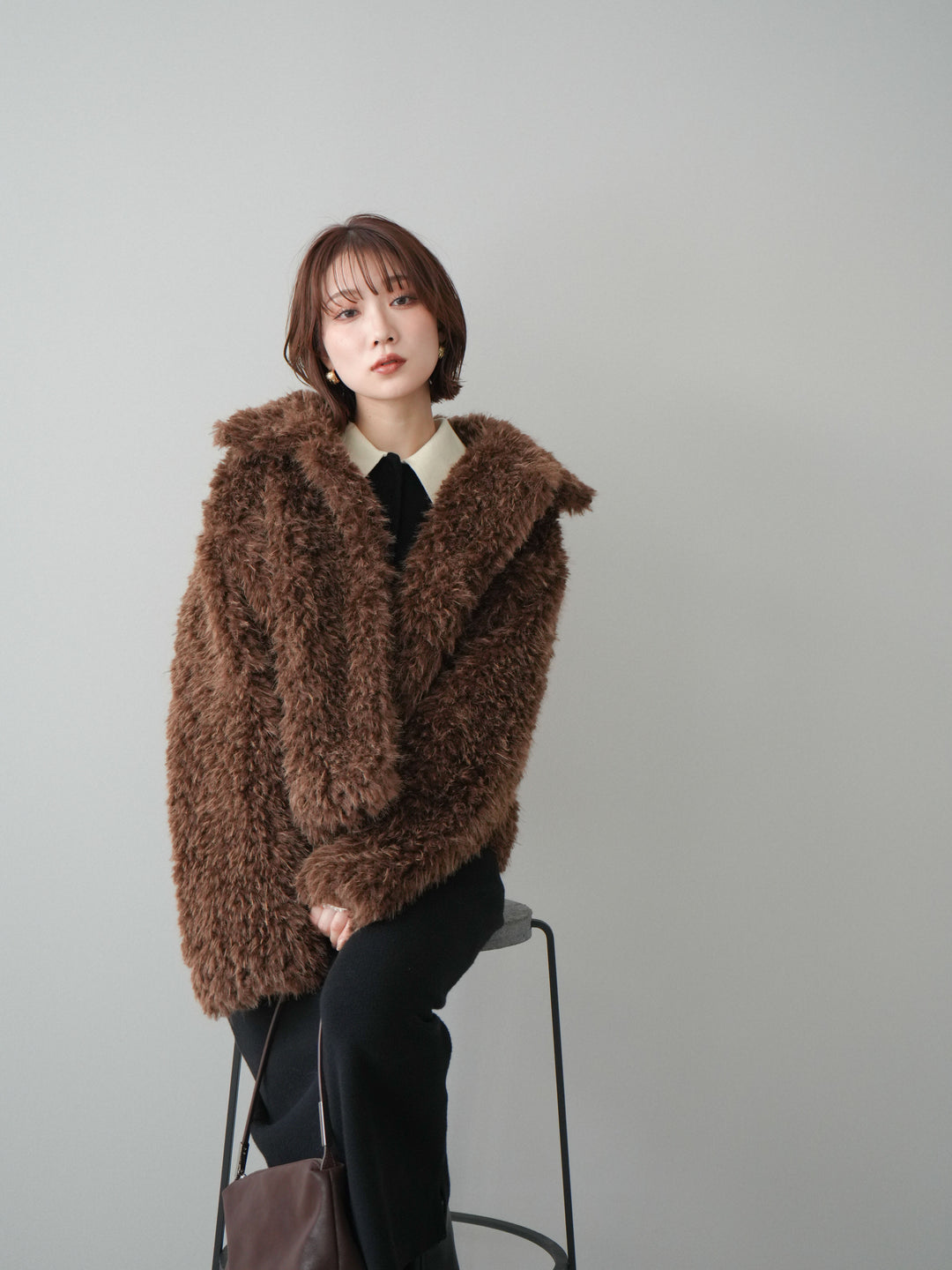 [SET]配色ポロニットワンピース+選べるアクセセット(2set)