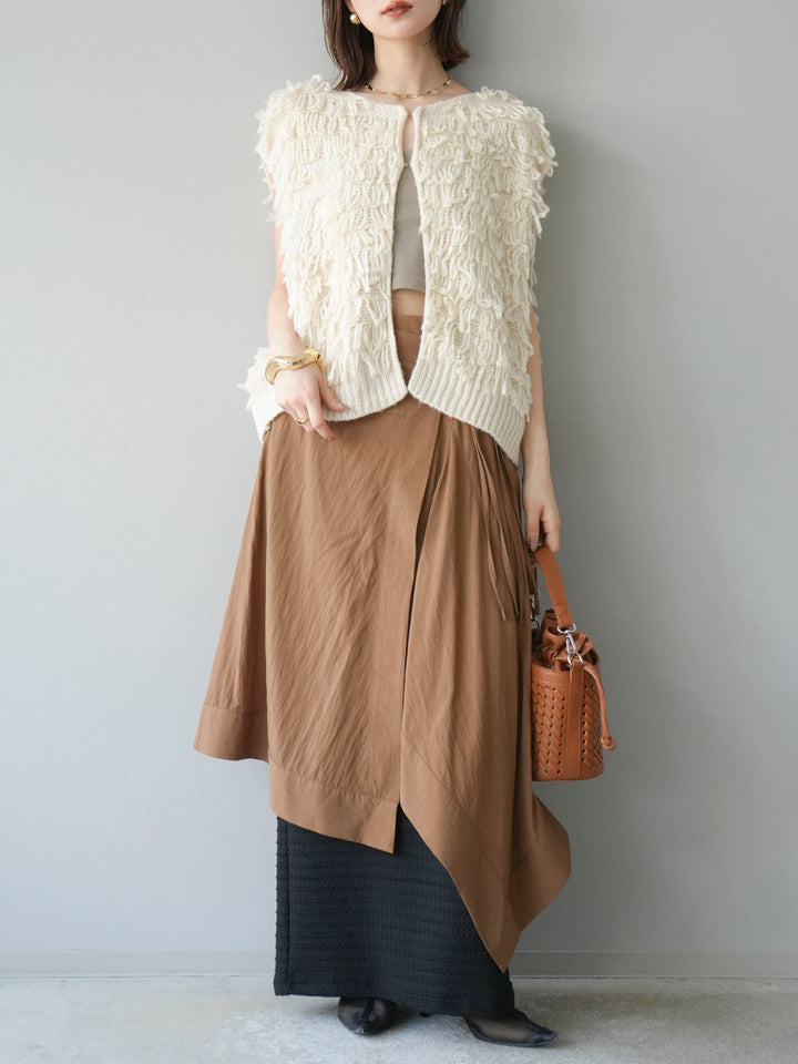 [予約]ループデザインベスト/アイボリー