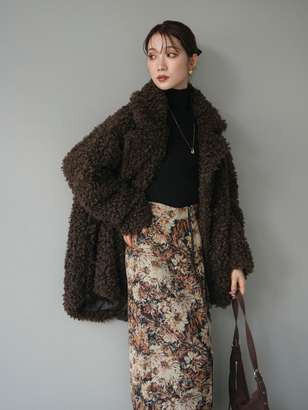 [予約]プードルファーダブルミドルコート/brown