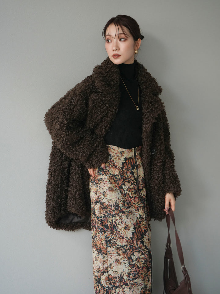 [予約]プードルファーダブルミドルコート/brown