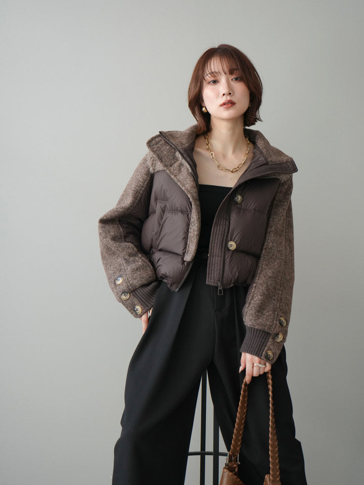[20%オフ]異素材ダウンジャケット/brown
