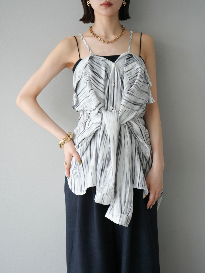 [予約]マルチWAYニュアンス柄オーバーシャツ/グレー