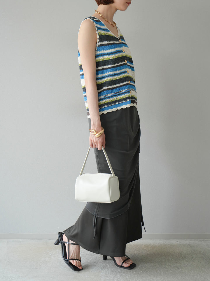 [予約]シアーレイヤードタイトスカート/チャコール