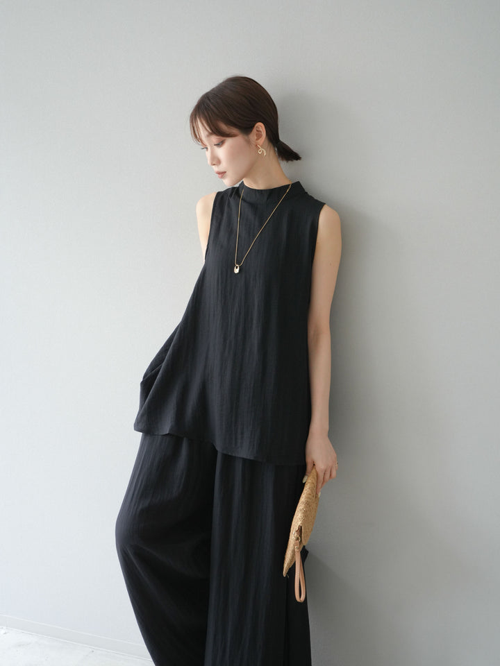 [SET]ホルターネックバックスリットブラウス＆スーパーワイドパンツSET UP(2set)