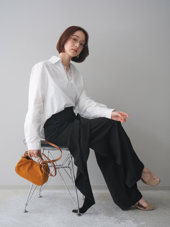 [SET]レースネックスキッパーブラウス+選べるアクセセット(2set)