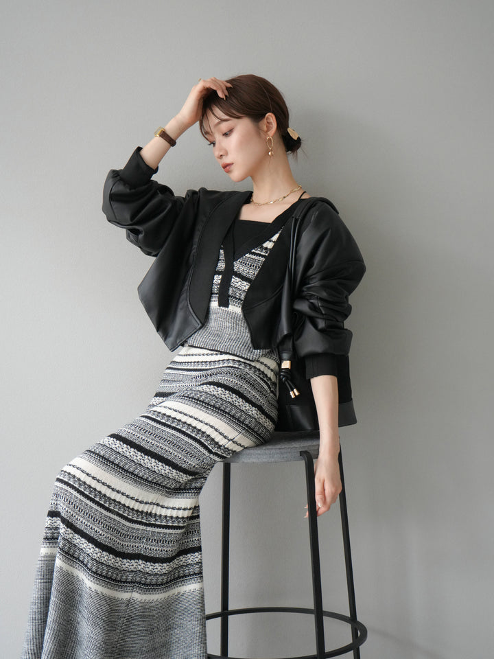 [予約]レザーバルーンボレロ/ブラック