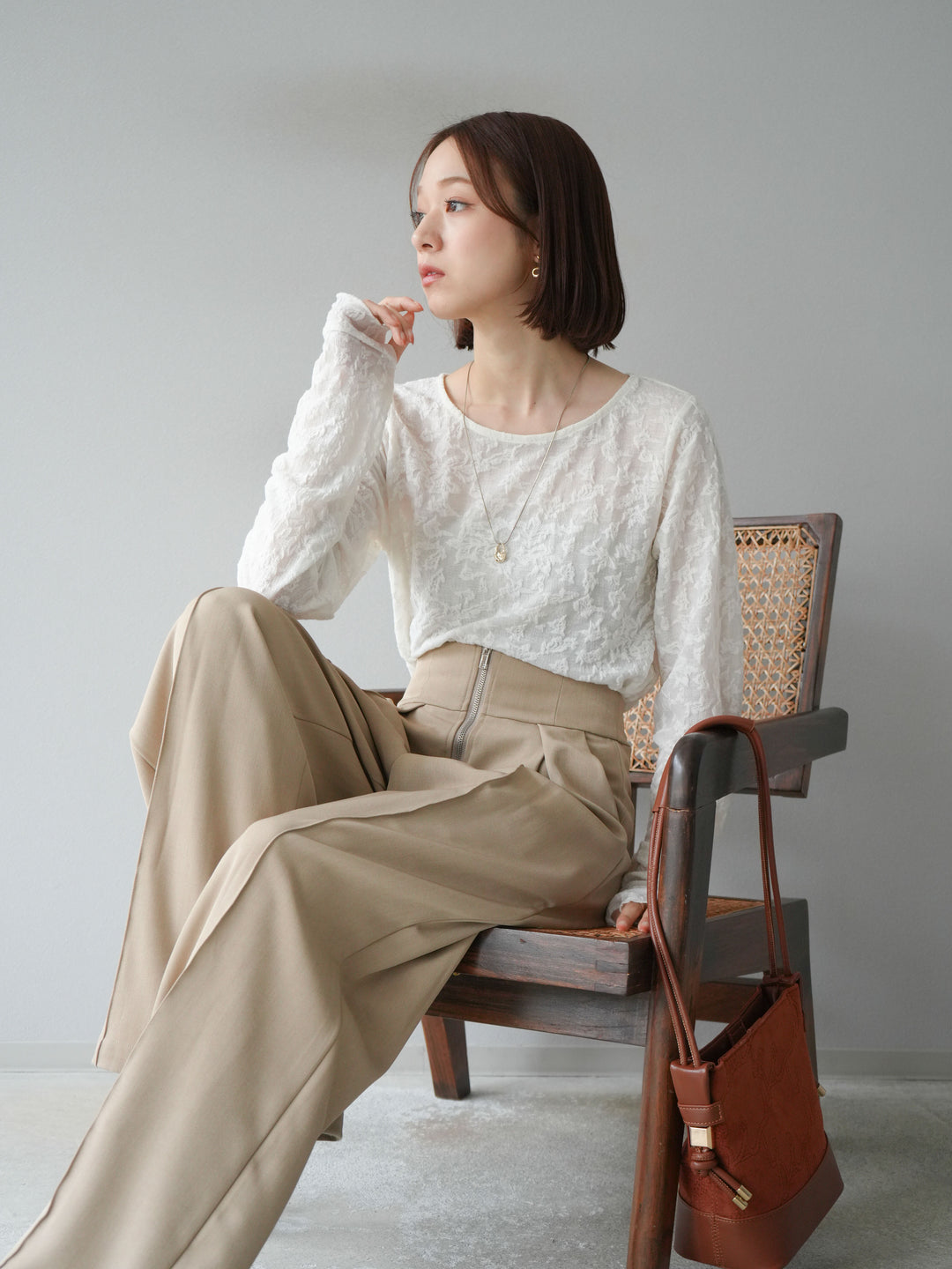 [予約]シアージャガードトップス/アイボリー