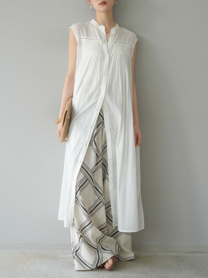 [予約]インド製コットンボイルワンピース/オフ