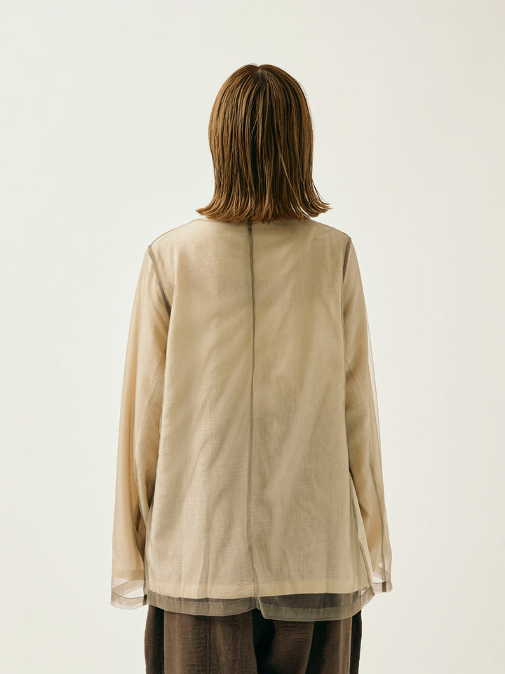 [予約]チュールレイヤードVジャケット/アイボリー