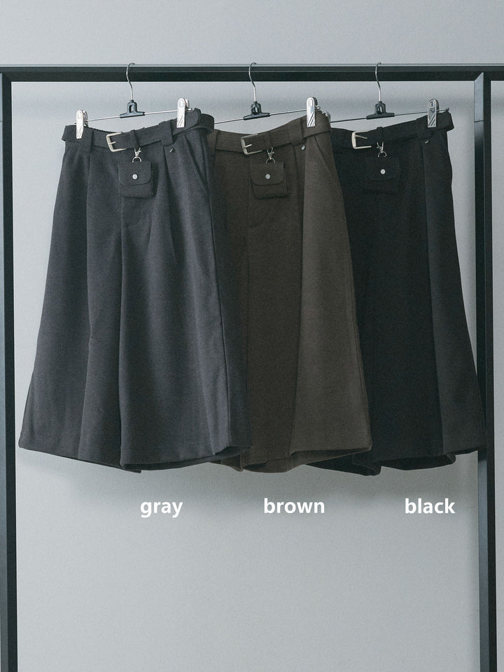 【Allure】[SET]ツイードタッチロングコート+ベルト付ウールタッチミディアムパンツ(2set)