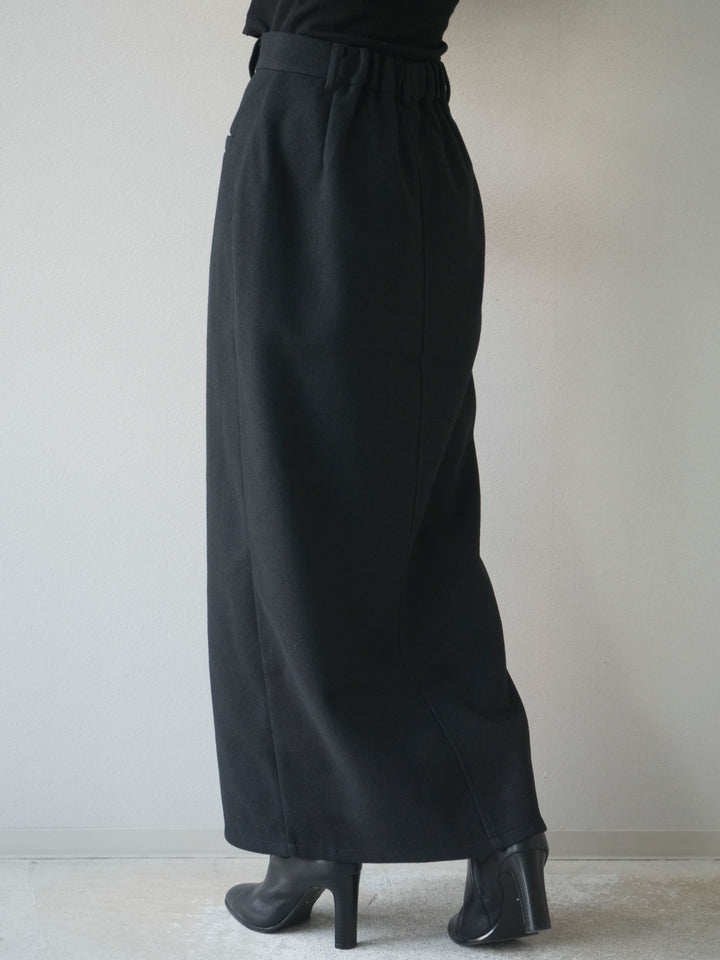 [予約]ウールタッチフロントスリットタイトスカート/black