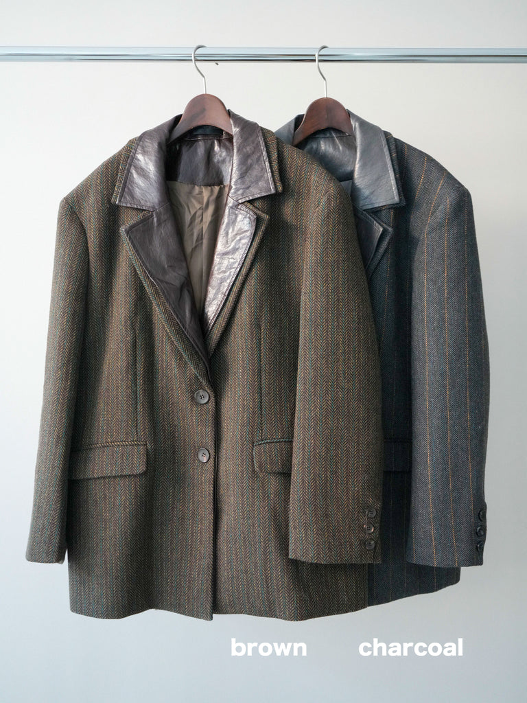 DSQUARED2 グレー ツイード テーラードジャケットレイヤードデザイン SET]レイヤードデザインツイードテーラードジャケット+レイヤード