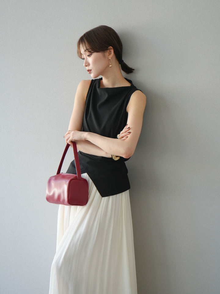 [SET]ノースリーブトップス＆シャイニーフレアスカートSET UP/(2set)