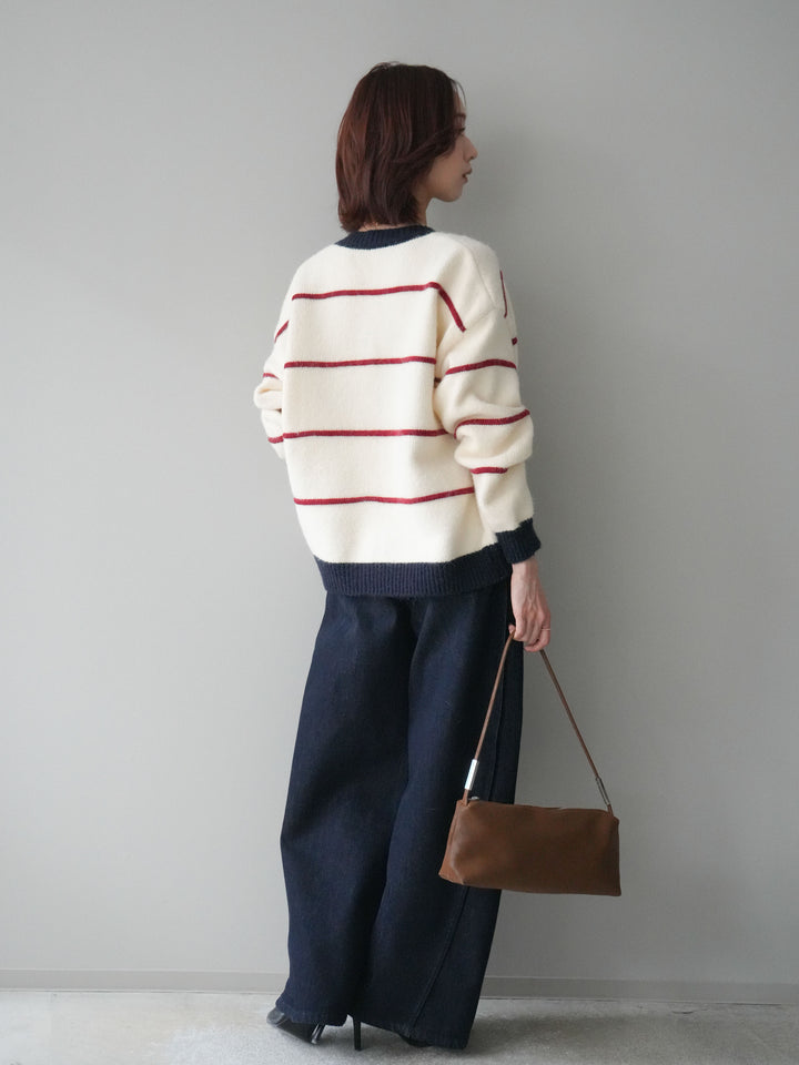 [予約]バレルレッグデニムパンツ/navy