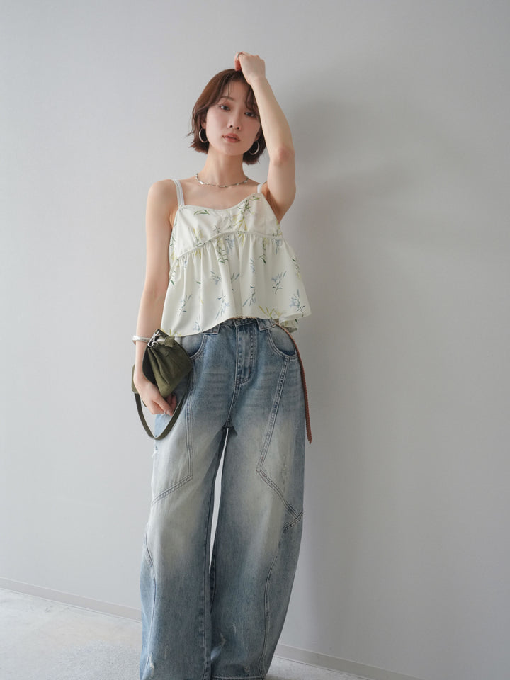 [SET]フラワープリントキャミソール+フラワープリントキャミソール(2set)