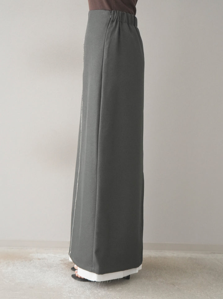 [予約]カットオフレイヤードスカート/チャコール