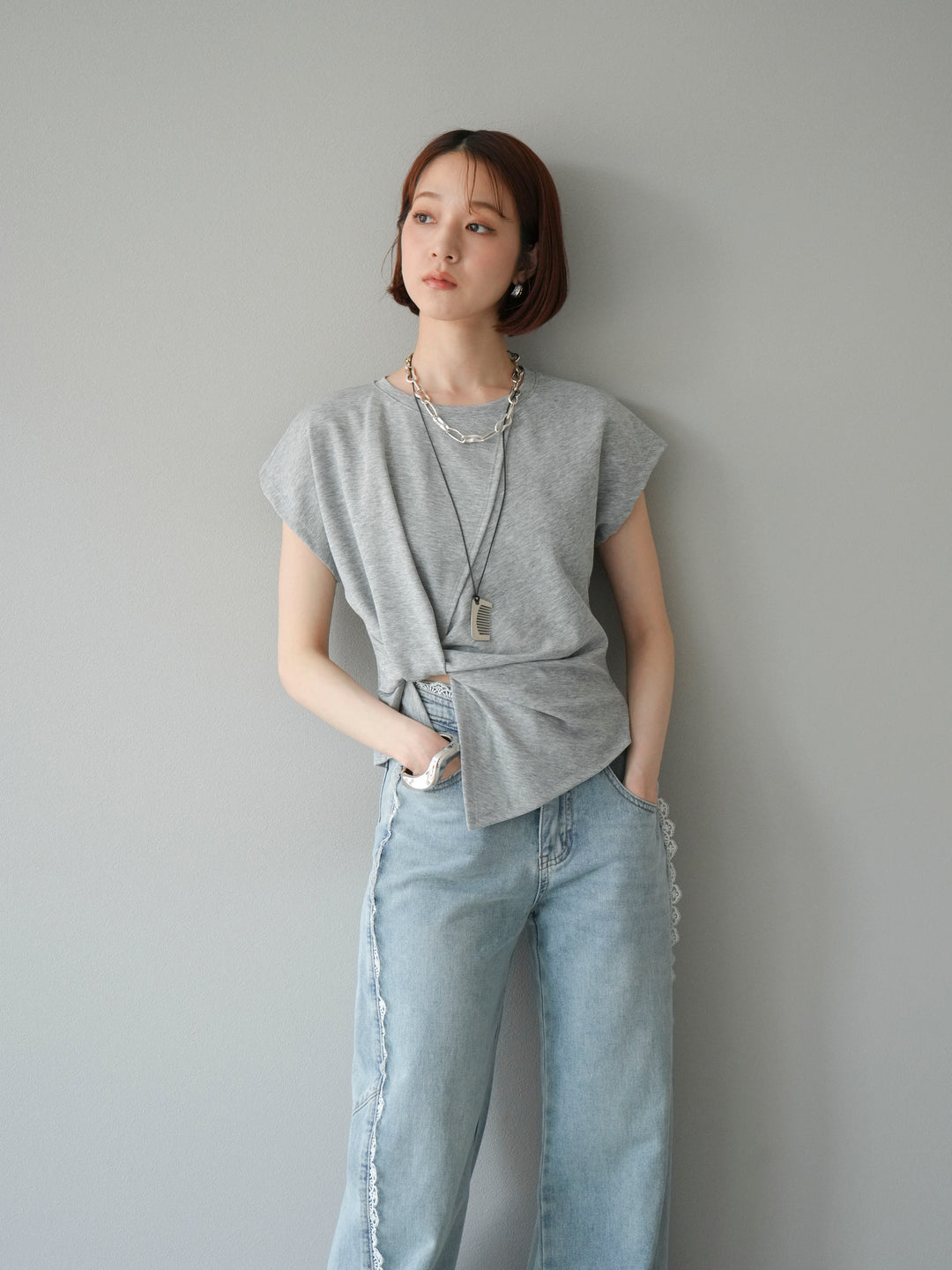 [SET]カシュクールTシャツ＆コームネックレスSET +カシュクールTシャツ＆コームネックレスSET (2set)