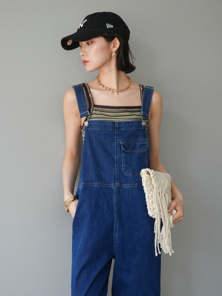 【預購】彈性牛仔寬褲/藍色