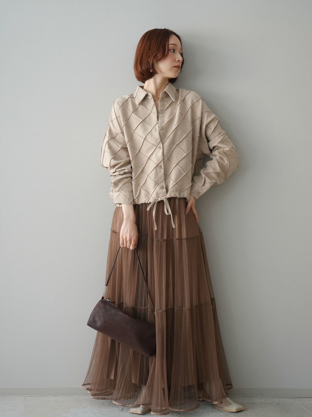 [SET]ラメプリーツレイヤードチュールロングスカート+ラメプリーツレイヤードチュールロングスカート(2set)