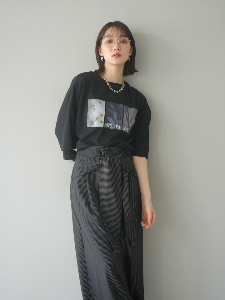 [預購] 光滑照片印花Logo變色短T卹/黑色