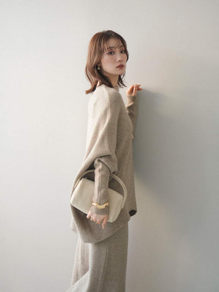 [SET]ウール混ドルマンニット&スカートSET UP+選べるアクセセット(2set)