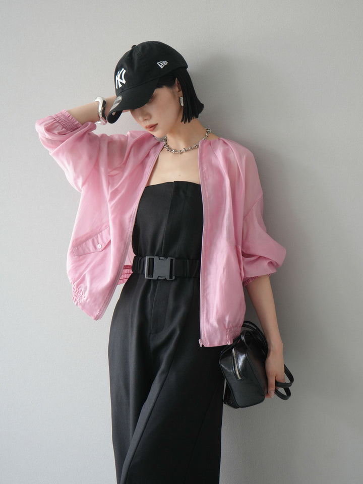 【預購】混色斜紋腰帶熊圖案工裝褲/黑色