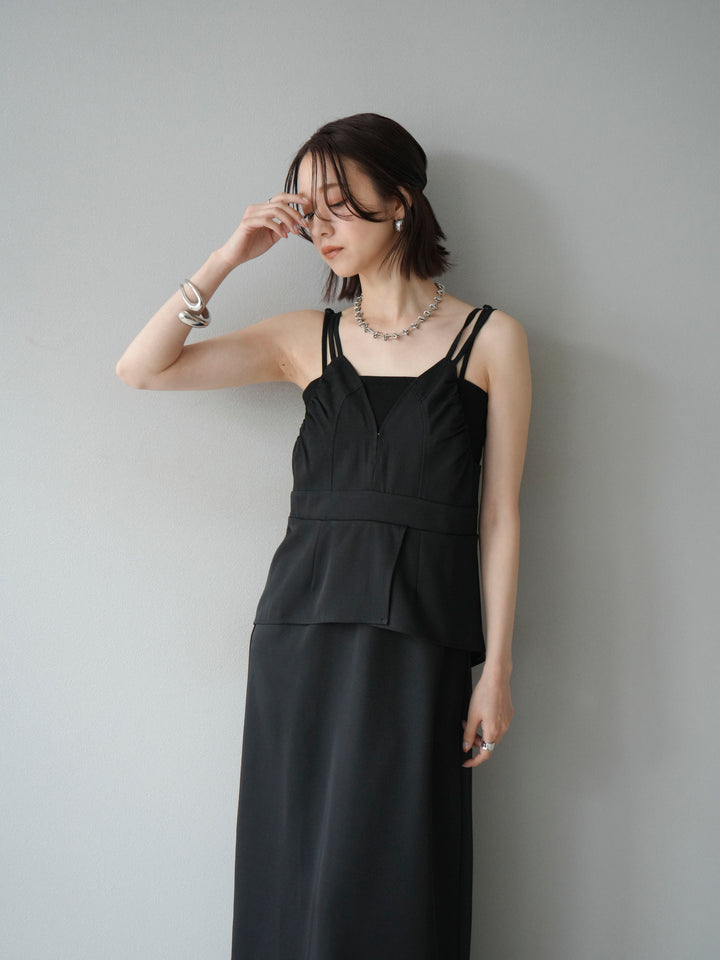 [予約]ビスチェデザインキャミワンピース/ブラック