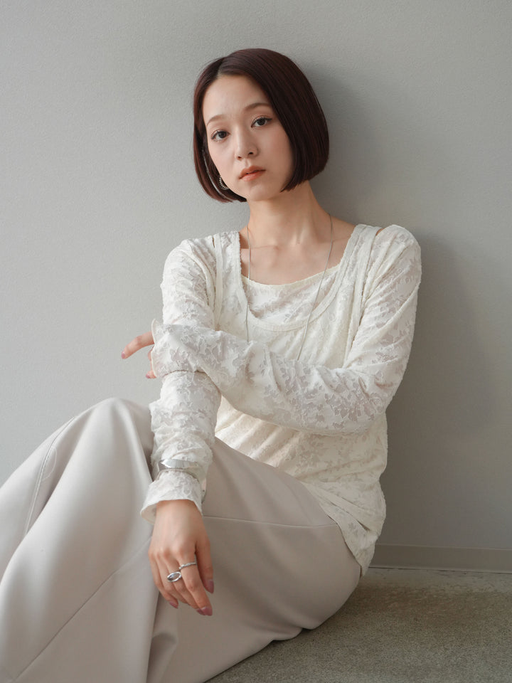 [予約]カットオフレイヤードスカート/アイボリー