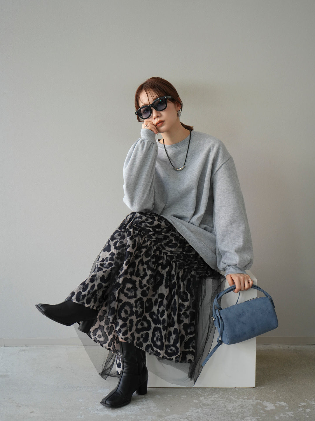 [SET] Sweat Docking 動物印花層疊連身裙 + 可選飾品套裝（2 套）