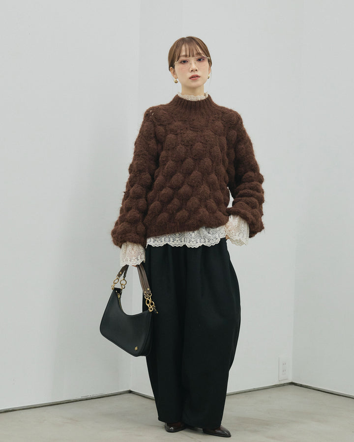 [予約]モックスカルゼサイドタックコクーンパンツ/black