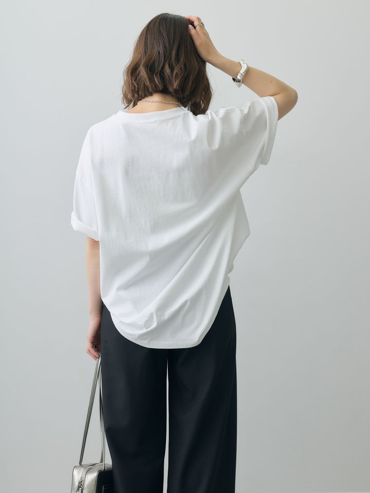 [SET]スリードッグフォトボックスTEE+アシンメトリーベルトタックワイドパンツ(2set)