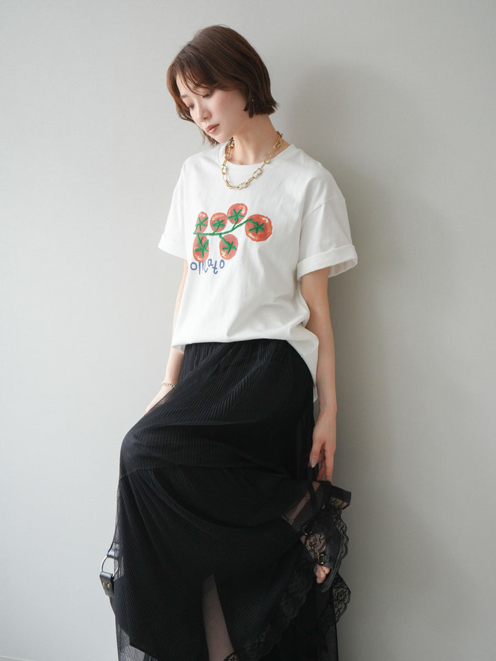 【預購】番茄刺繡T卹/白色
