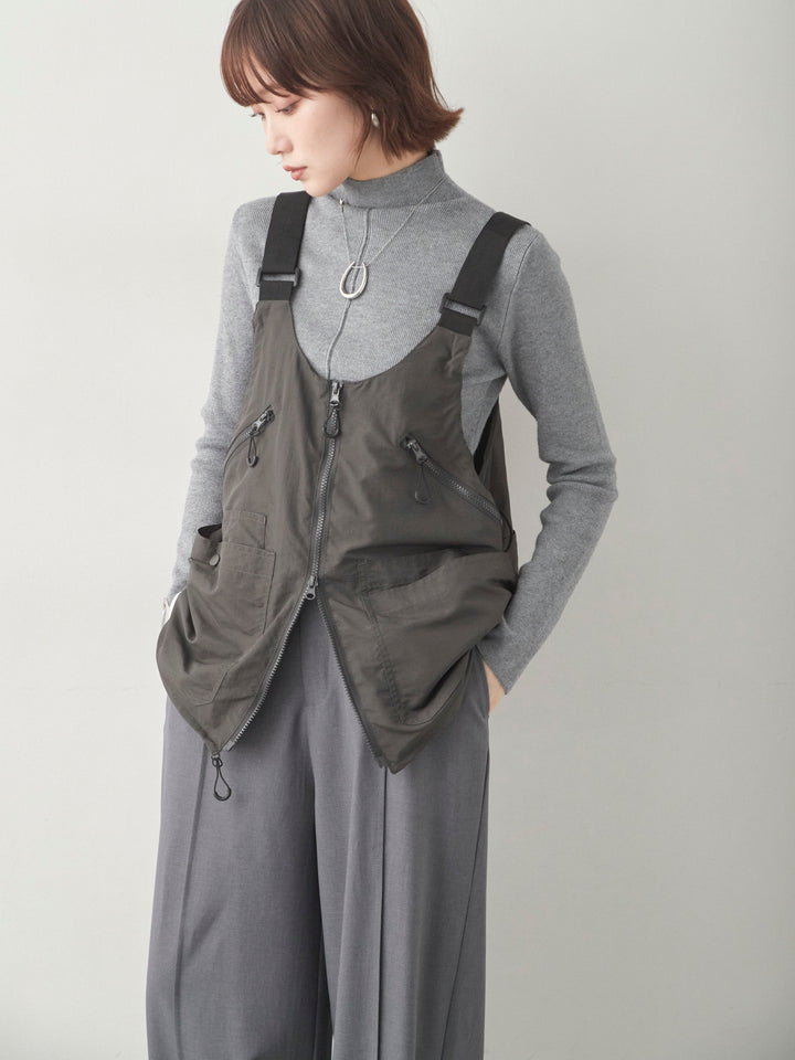 [SET]2wayバッグベスト+2wayデザインドレープパンツ(2set)