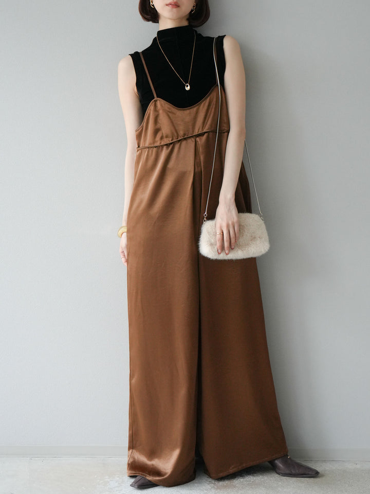 [予約]シアーベロアプチネックノースリーブトップス/ブラック