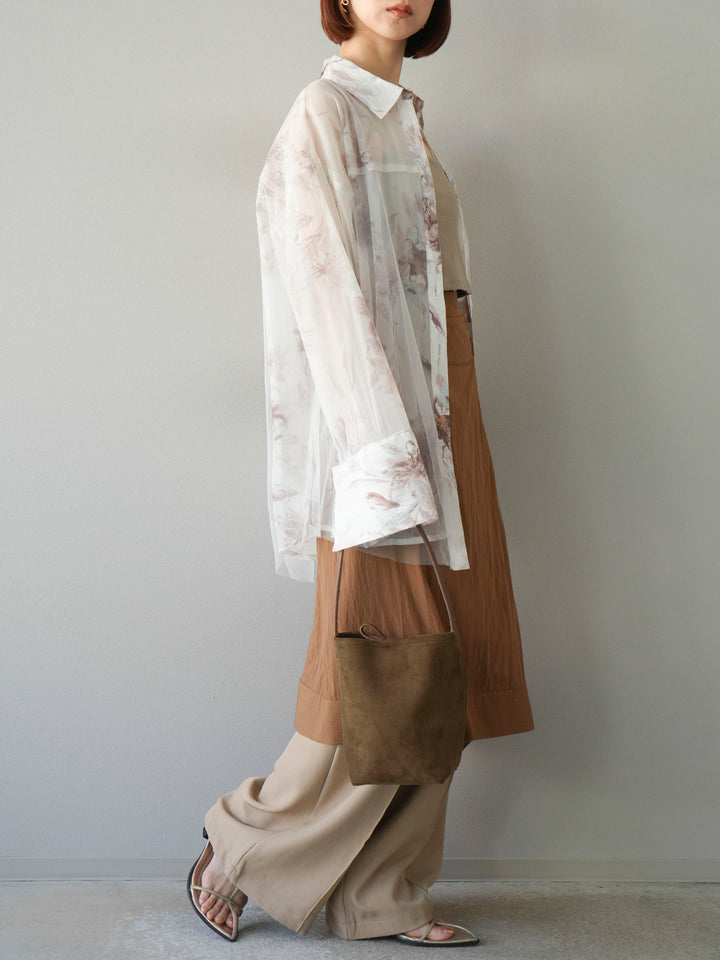 [予約]アシンメトリーレイヤードスカート/ベージュ