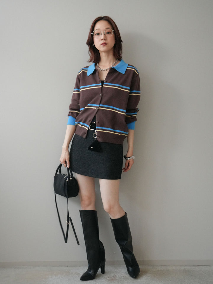 [SET]ウールタッチベルト付ミニスカート+ウールタッチベルト付ミニスカート(2set)