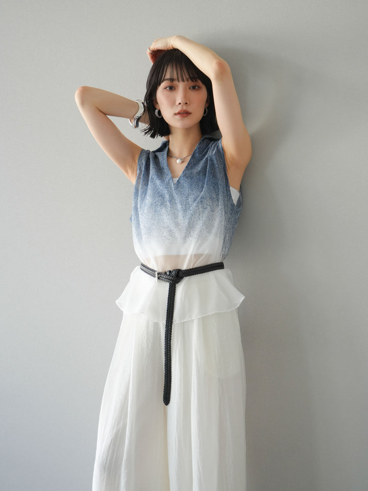 【預購】染色漸層船長襯衫/藍色