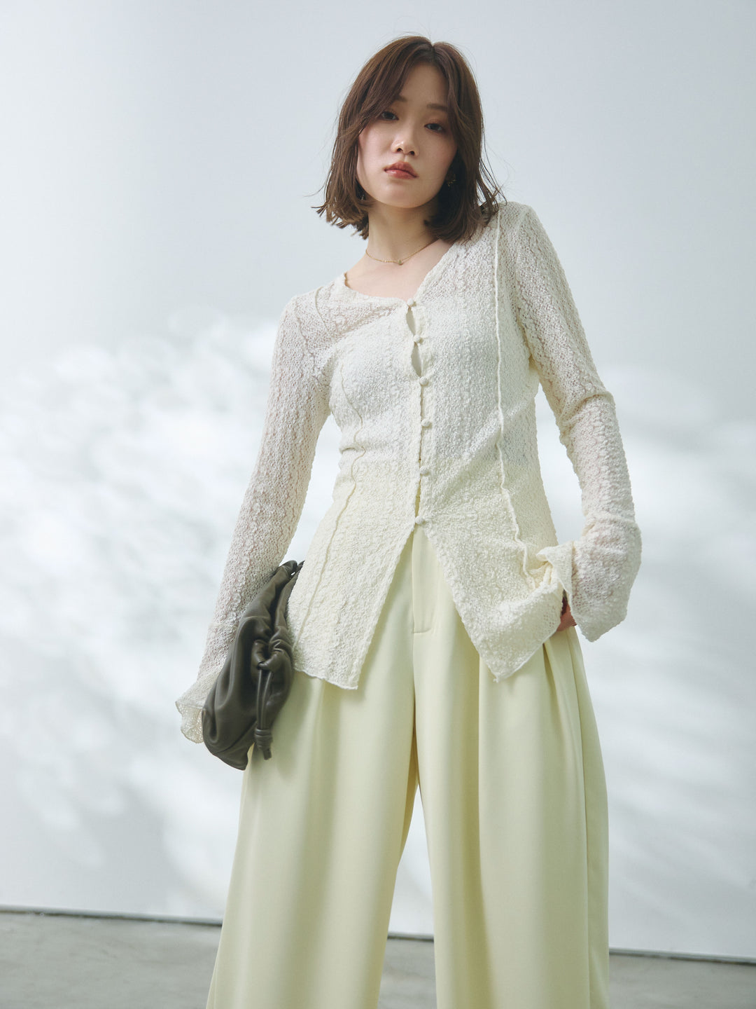 【Allure】[SET]ストレッチレースカーディガン+ストレッチレースカーディガン(2set)