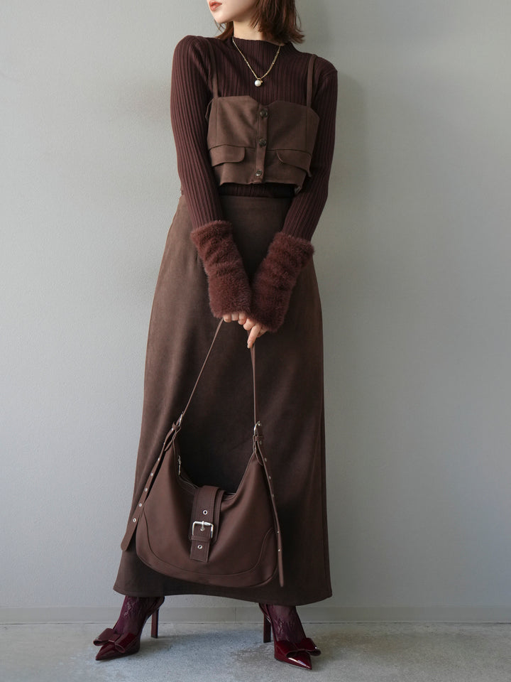 [予約]スウェードビスチェ/ブラウン