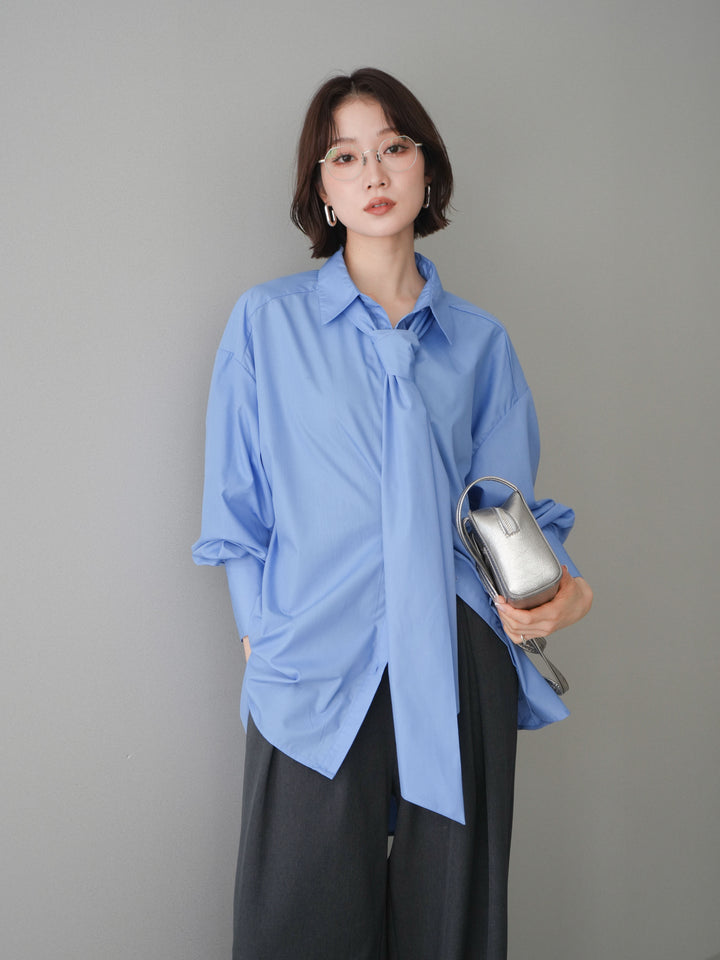 [SET]ボウタイ付オーバーシャツ+選べるアクセセット(2set)